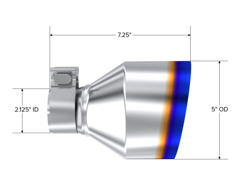 MBRP Burnt End Tip 2.125inID, 5inOD Out, 7.25in Length, Pair 17-25 BRZ