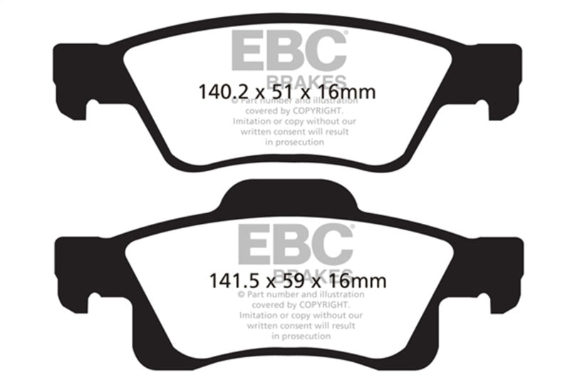 EBC 11+ Dodge Durango 3.6 Greenstuff Rear Brake Pads DP61872