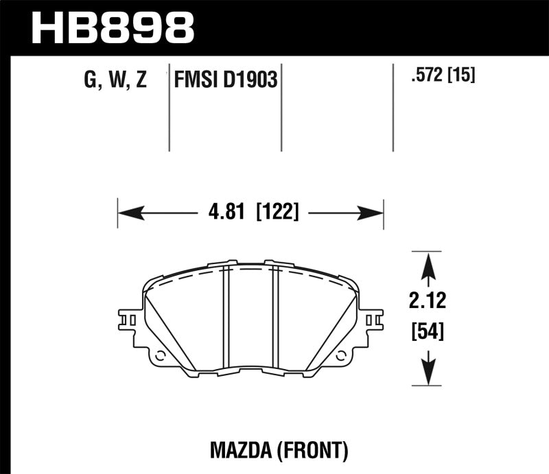 Hawk Performance HB898B.572 HPS 5.0 Street Brake Pads