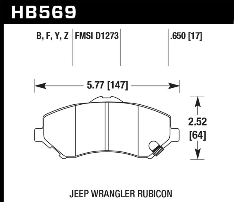 Hawk Performance HB569Z.650 Performance Ceramic Street Brake Pads