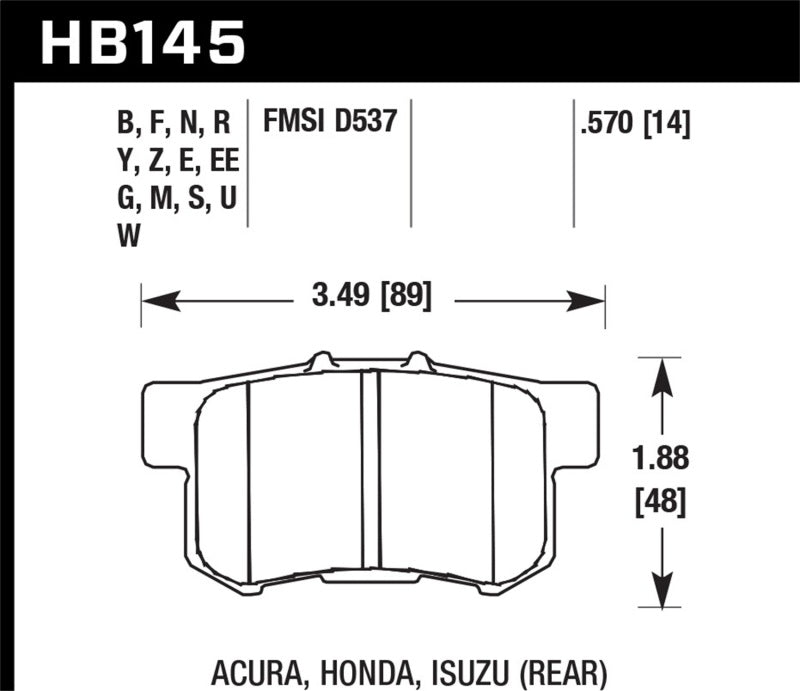 Hawk Performance HB145D.570 ER-1 Motorsport Brake Pads