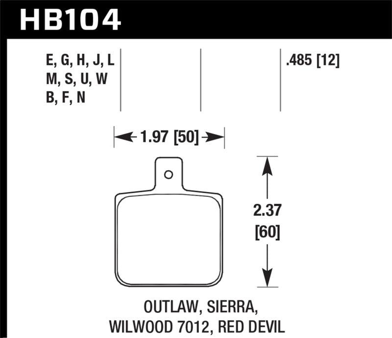 Hawk Performance HB104W.485 DTC-30 Motorsport Brake Pads