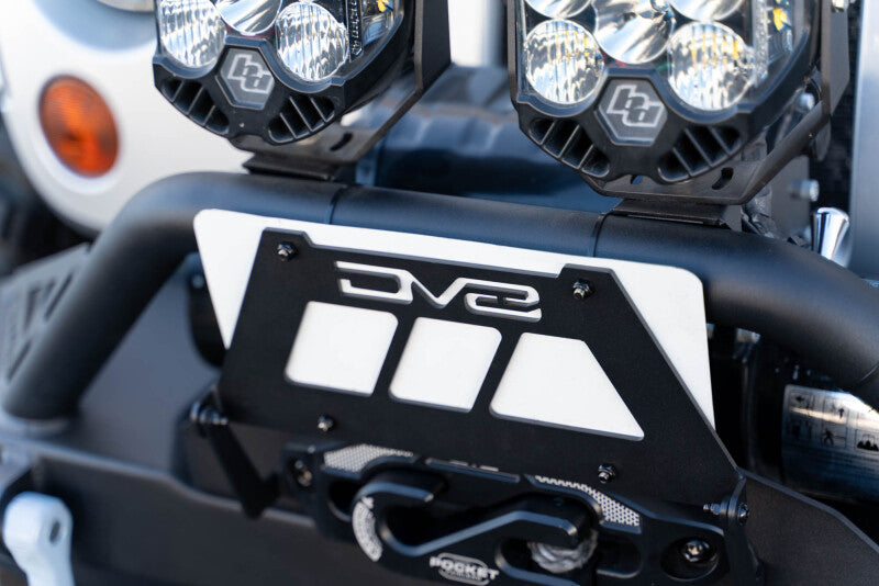 DV8 Offroad Fairlead Mounted Flip-Up License Plate Bracket - #LPBM-02