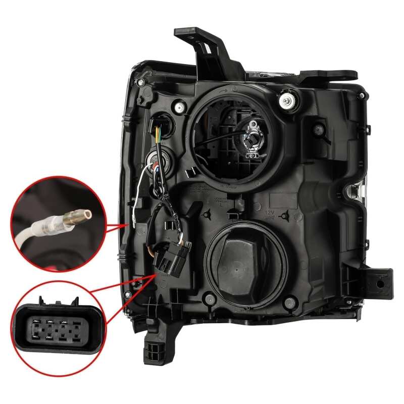 AlphaRex 880224 15-19 Chevrolet 2500 HD PRO-Series Projector Headlights Plank Style Black w/Activation Light/Sequential Signal/DRL