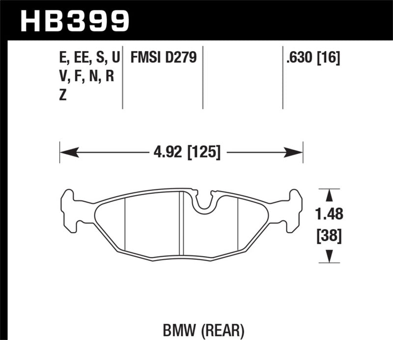 Hawk Performance HB399B.630 HPS 5.0 Street Brake Pads