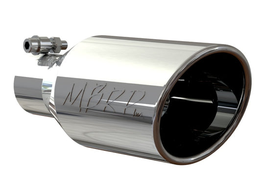 MBRP T5160 Exhaust Tip - T304 Stainless Steel SW Angle Rolled End Tip; 2.5 " ID; 4.5" OD; 11" length | T304 Stainless