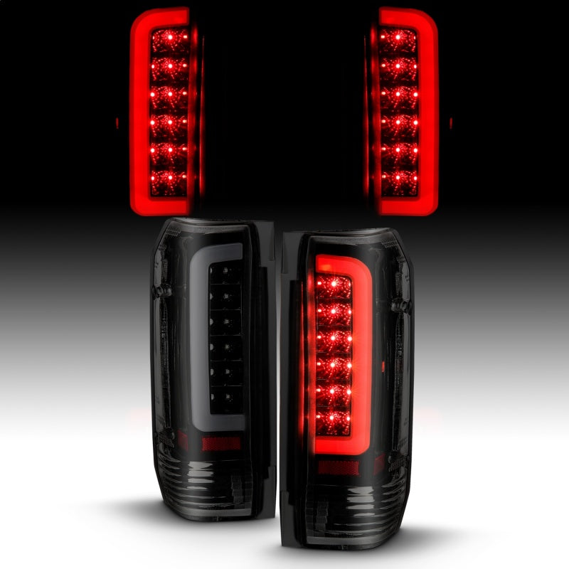 ANZO 1987-1997 Ford F-350 LED Taillights - Smoke Lens