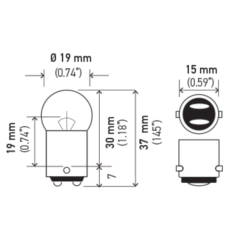 HELLA 90 12V 8W BA15d G6 Bulb