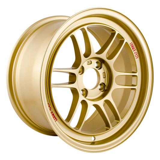 Enkei RPF1 15x8 4x100 28mm Offset F1 Yellow Wheel