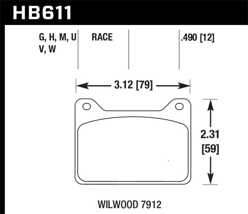 Hawk Performance HB611G.490 DTC-60 Motorsport Brake Pads