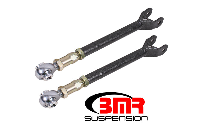 BMR 2008-2023 Challenger Lower Trailing Arms with On-Car Adj. Rod Ends - Black Hammertone