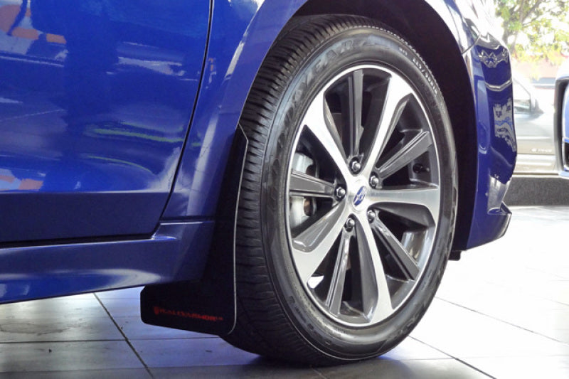Rally Armor UR Mud Flaps - 2015-2019 Subaru Legacy - Black/Silver Logo - #MF34-UR-BLK/SIL