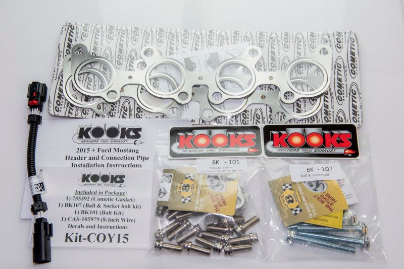 Kooks 1151H631 for 15+ Mustang 5.0L 4V 2in x 3in SS Headers w/Green Catted OEM Connection Pipe