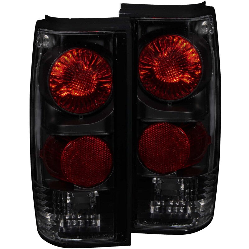 ANZO 1982-1994 Chevrolet S10 Taillights - Chrome Dark Smoke Lens