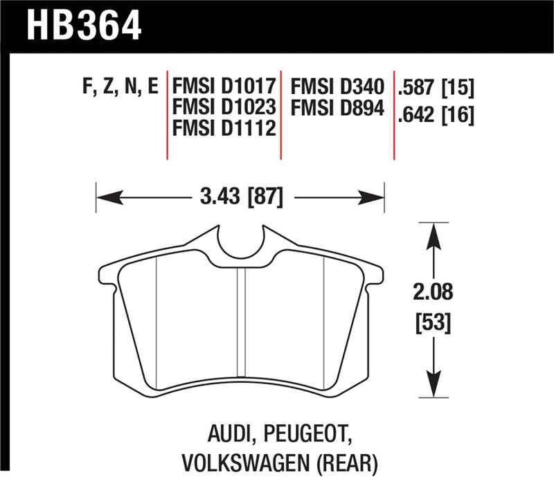 Hawk Performance HB364N.642 HP Plus Crossover Street/Motorsport Brake Pads