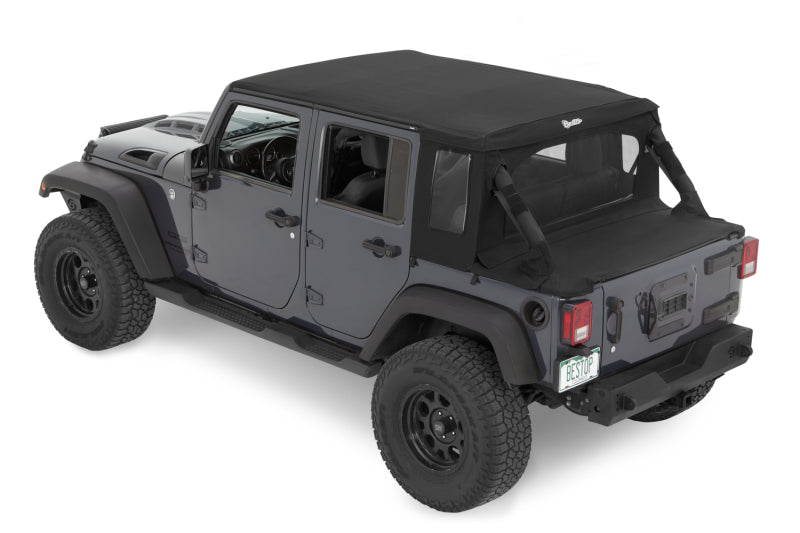 Bestop 07-18 Jeep Wrangler JK 4-Door Halftop Conversion Kit (Black Diamond)