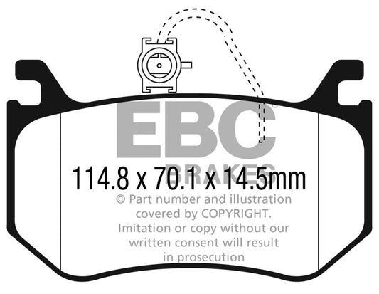 EBC 2016+ Alfa Romeo Giulia 2.9L Twin Turbo Yellowstuff Rear Brake Pads DP42326R