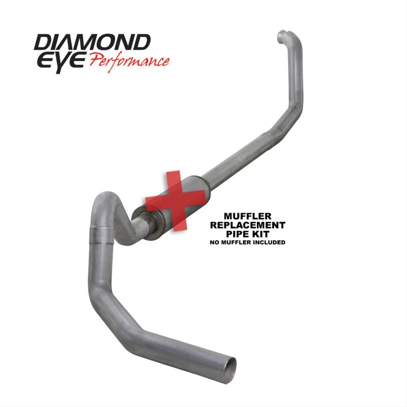 Diamond Eye K4325A-RP 4in Turbo-Back Exhaust Muffler Replacement Pipe | Aluminized
