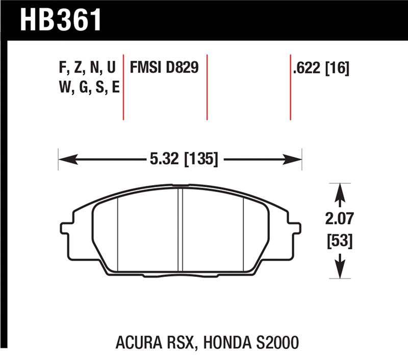 Hawk Performance HB361S.622 HT-10 Motorsport Brake Pads