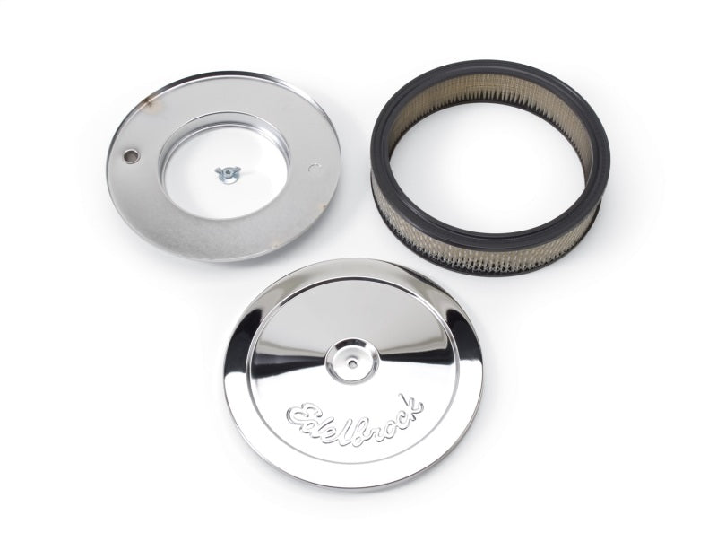Edelbrock 1208 Pro-Flo Round Air Cleaner 10 in x 3-1/2 in Paper Element Chrome