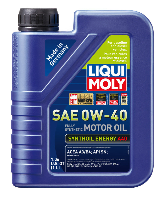 LIQUI MOLY 1L Synthoil Energy A40 Motor Oil SAE 0W-40 (2049) - Pack of 6