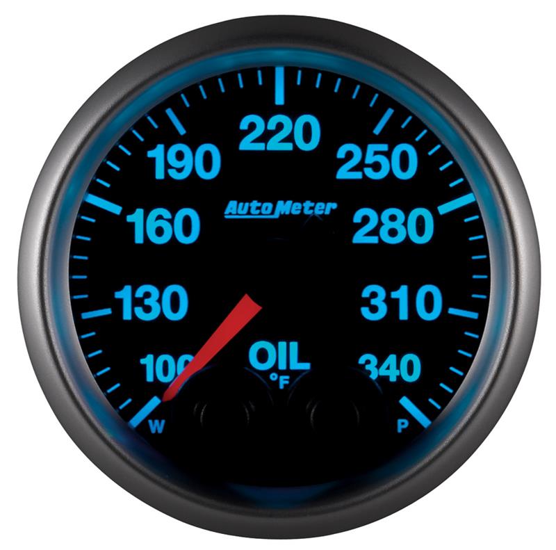 AutoMeter 5640 Elite 52mm 100-340 Degrees F Oil Temperature Gauge with Peak & Warn