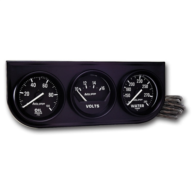 AutoMeter 2397 AutoGage 3-Gauge Console 2-1/16in Mechanical Oil Pressure/Volt/Water Temperature
