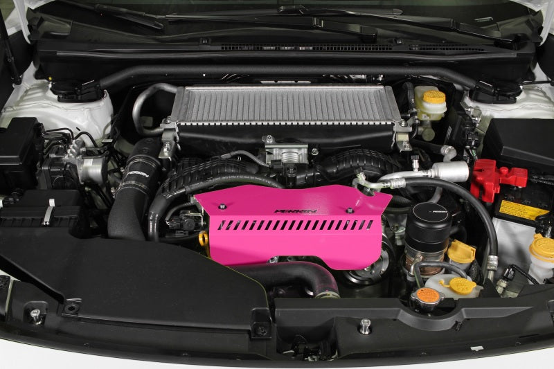 PERRIN 22-26 Subaru WRX Pulley Cover - Hyper Pink (TALL - For Use w/o PERRIN AOS)
