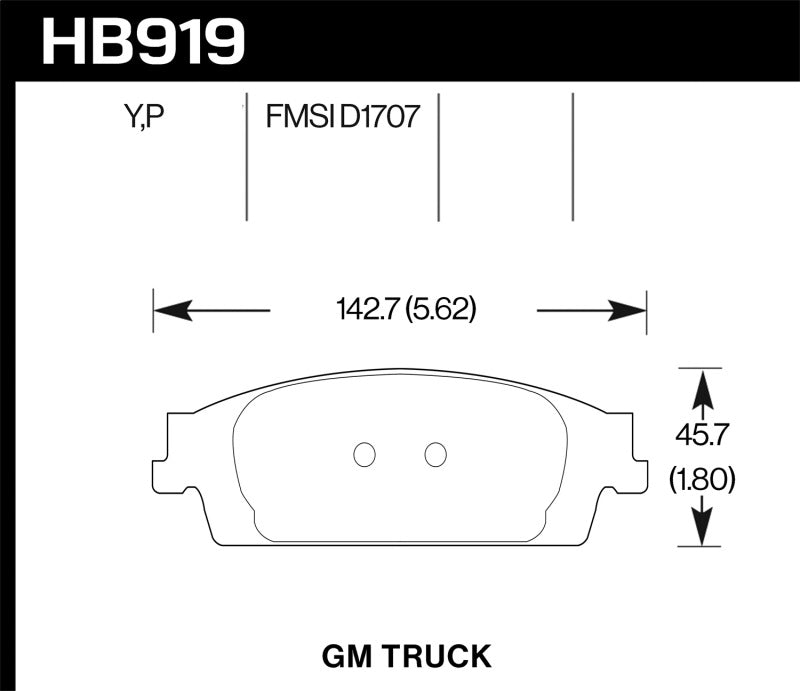 Hawk Performance HB919Y.670 LTS Light Truck and SUV Street Brake Pads