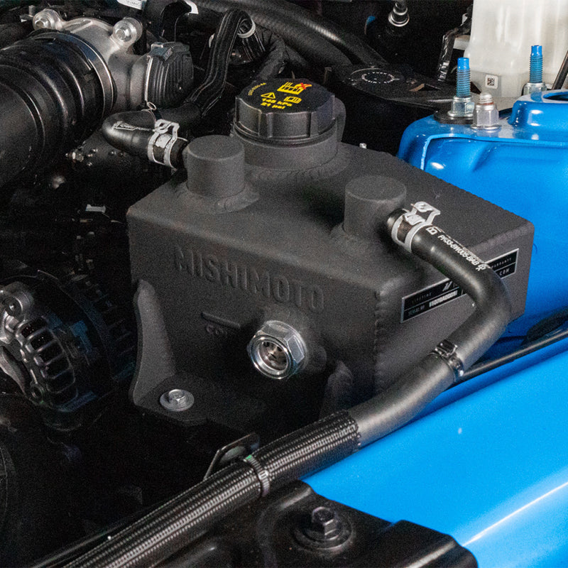 Mishimoto 2024+ Ford Mustang V8/2.3L EcoBoost Expansion Tank - Polished - #MMRT-MUS-24P
