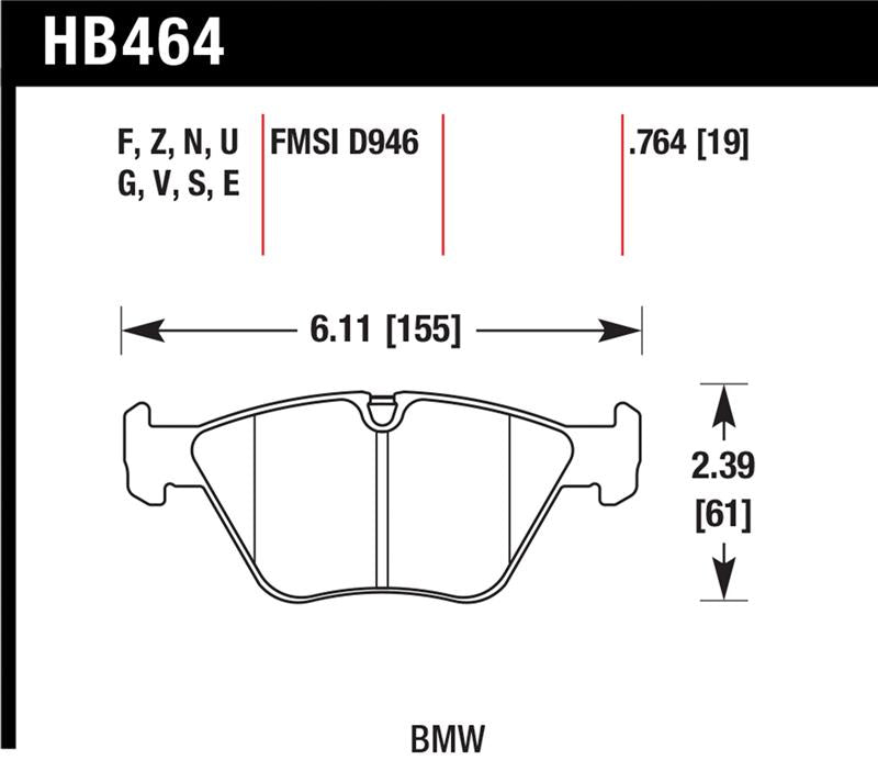 Hawk Performance HB464C.764 HPX Motorsport Brake Pads