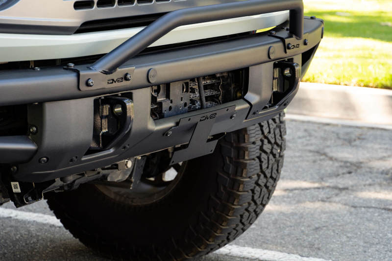 DV8 Offroad 21-22 Ford Bronco Factory Front Bumper Licence Relocation Bracket - Front - #LPBR-01