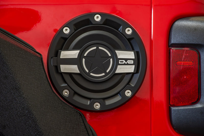 DV8 Offroad 2018+ Jeep JL Aluminum Fuel Door for 20-Pres Wrangler - #D-JL-190004-MIL