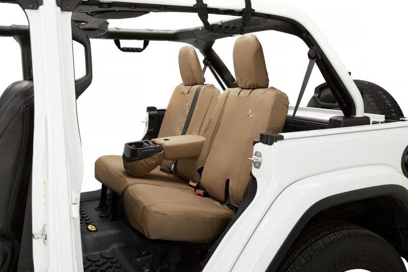 Bestop 18-23 Jeep Wrangler JL 4-Door Exc. 4Xe Rear W/ Fold Down Arm Rest Seat Covers (Tan)