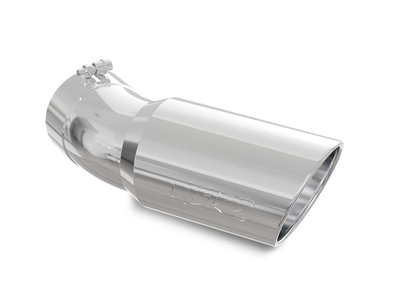 MBRP T5154 T304 Angled Rolled End Tip with 6in O.D, 5in Inlet, 15 1/2in in Length, 30 Degree Bend