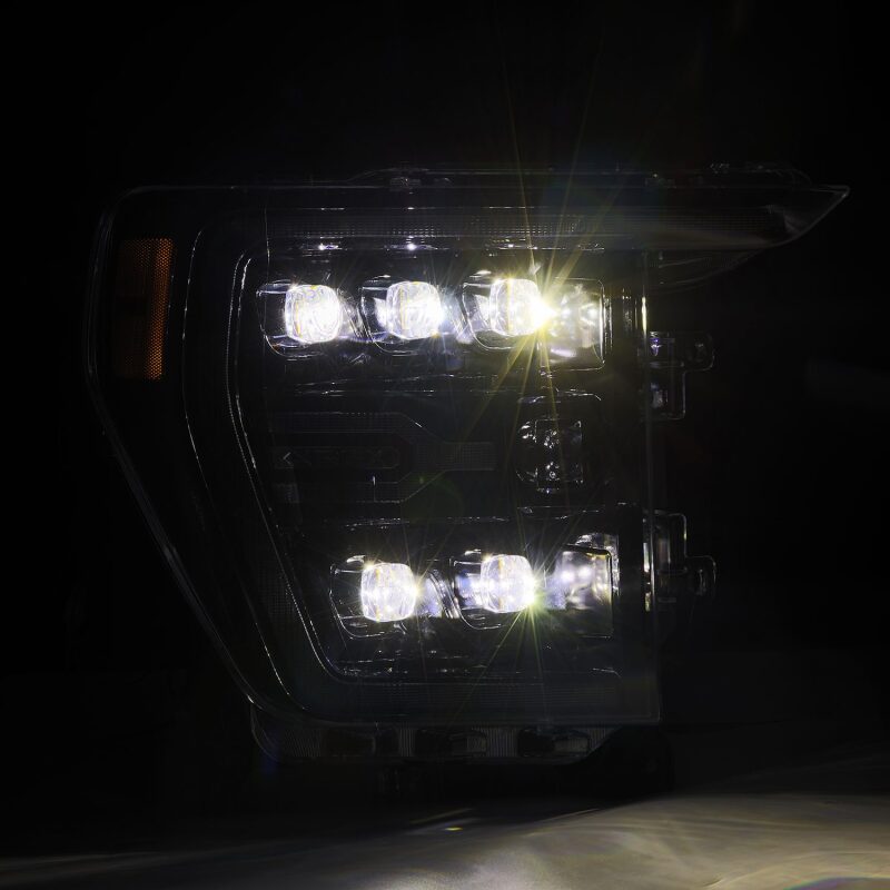AlphaRex 880138 21-22 Ford F-150 NOVA LED Projector Headlights Plank Style Alpha Black w/Activation Light/Sequential Signal