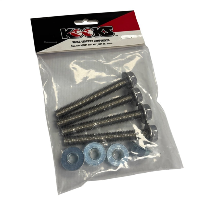 Kooks BK114 Ball and Socket Bolt Kit (4 M10 x 75 Flange Bolts/ 4 M10 Flange Nuts)