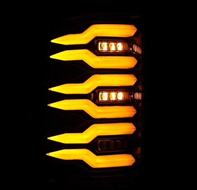 AlphaRex 630070 07-13 GMC Sierra 1500/2500 HD/3500 HD Luxx Series LED Tail Lights - Alpha Black