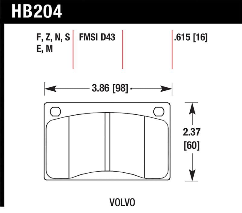 Hawk Performance HB204F.615 HPS Performance Street Brake Pads