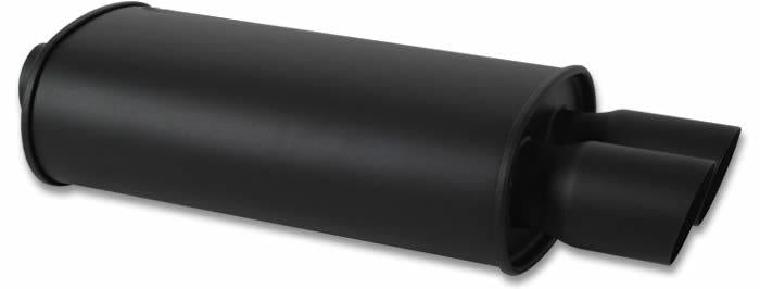 Vibrant StreetPower FLAT BLACK Oval Muffler with Single 3in Outlet - 2.25in