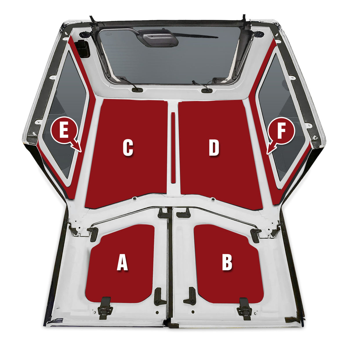 DEI for 2018-2023 Jeep Wrangler JL 2-Door Boom Mat Headliner - 5 Piece - White