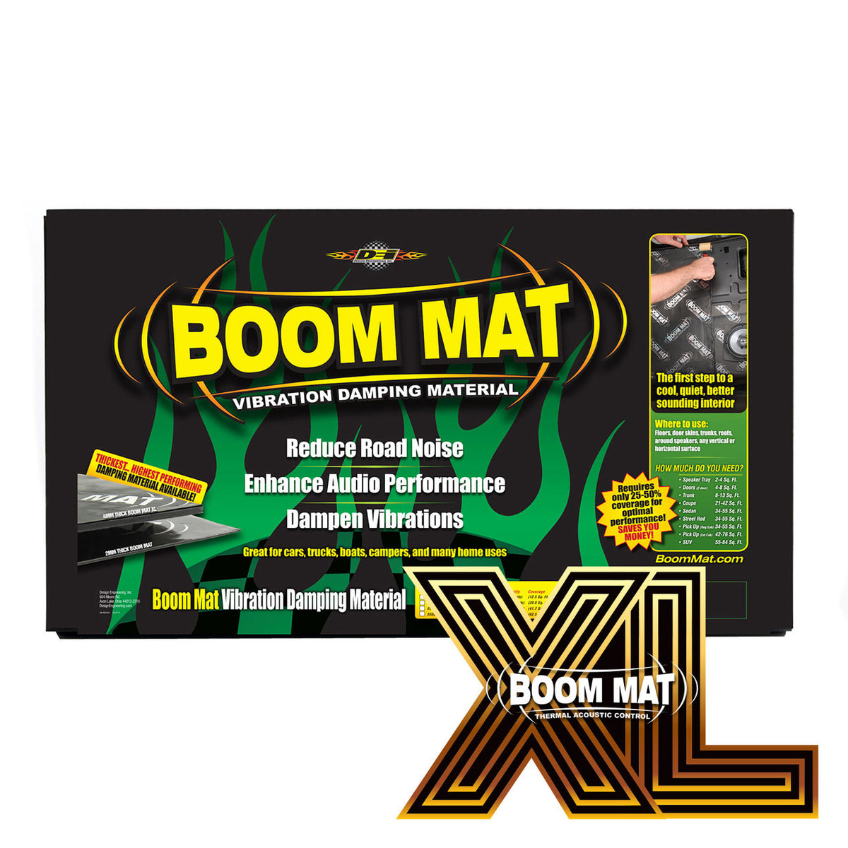 DEI Boom Mat XL Damping Material - 12.5in x 24in x 4mm - 31.5 sq ft - 15 Pack