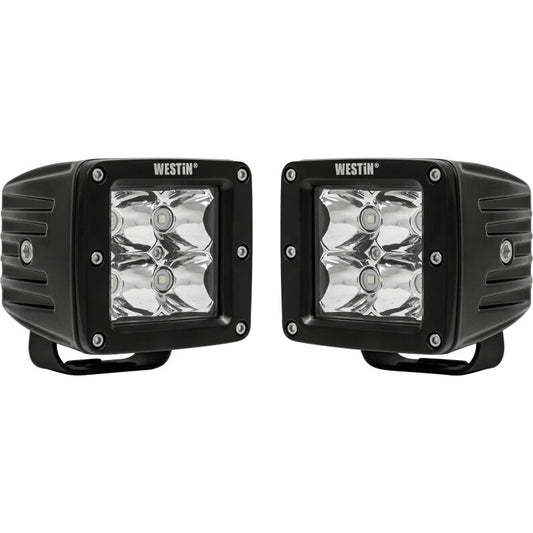 Westin 09-12200A-PR Compact LED -4 5W Cree 3 inch x 3 inch (Set of 2) Black
