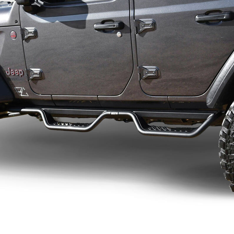 Westin 20-14065 Outlaw Nerf Step Bars for 2018-2026 Jeep Wrangler JL Unlimited Textured Black