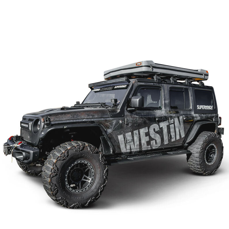 Westin 28-51315 R5 Nerf Step Bars for 2018-2026 Jeep Wrangler JLU 4-Door Textured Black