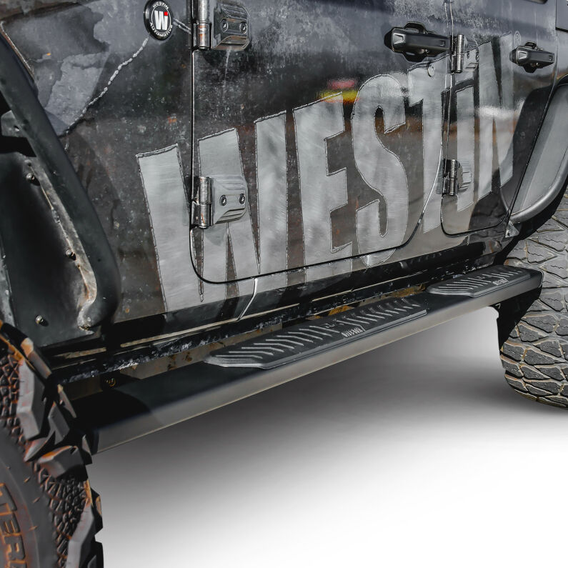 Westin 28-51315 R5 Nerf Step Bars for 2018-2026 Jeep Wrangler JLU 4-Door Textured Black