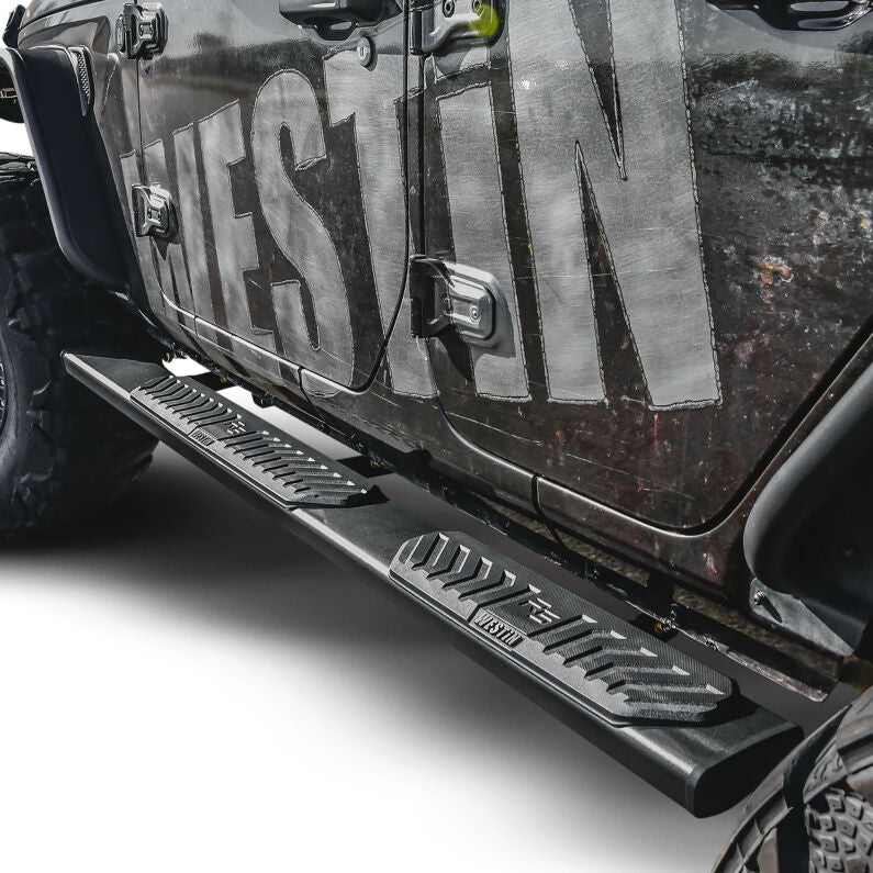 Westin 28-51315 R5 Nerf Step Bars for 2018-2026 Jeep Wrangler JLU 4-Door Textured Black