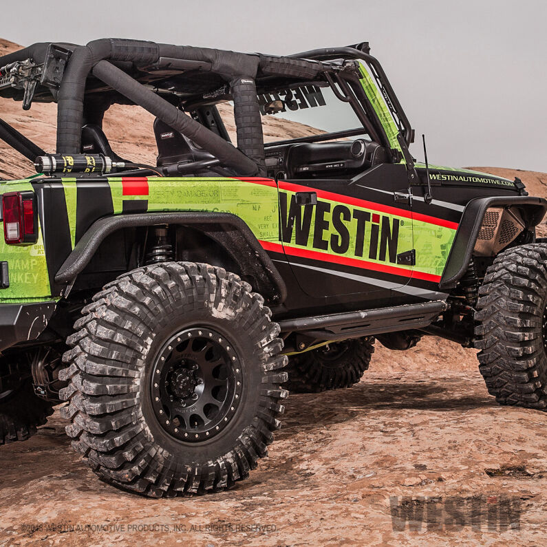 Westin 42-6005 Snyper Triple Tube Rock Rail Steps for 2007-2018 Jeep Wrangler Textured Black