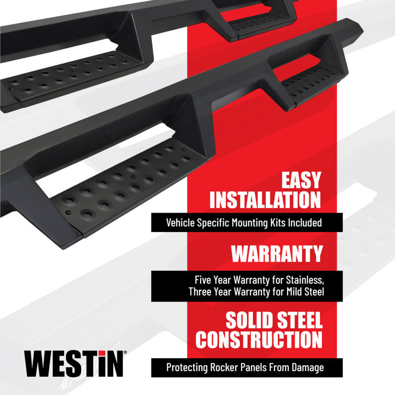 Westin 56-141952 HDX Stainless Drop Nerf Step Bars for 2021-2026 Ford Bronco 4-Door Textured Black