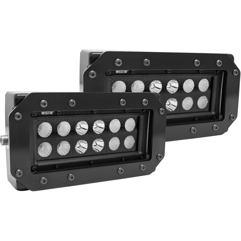 Westin 57-0025 HDX Flush Mount B-FORCE LED Light Kit (Set of 2) with wiring harness Black